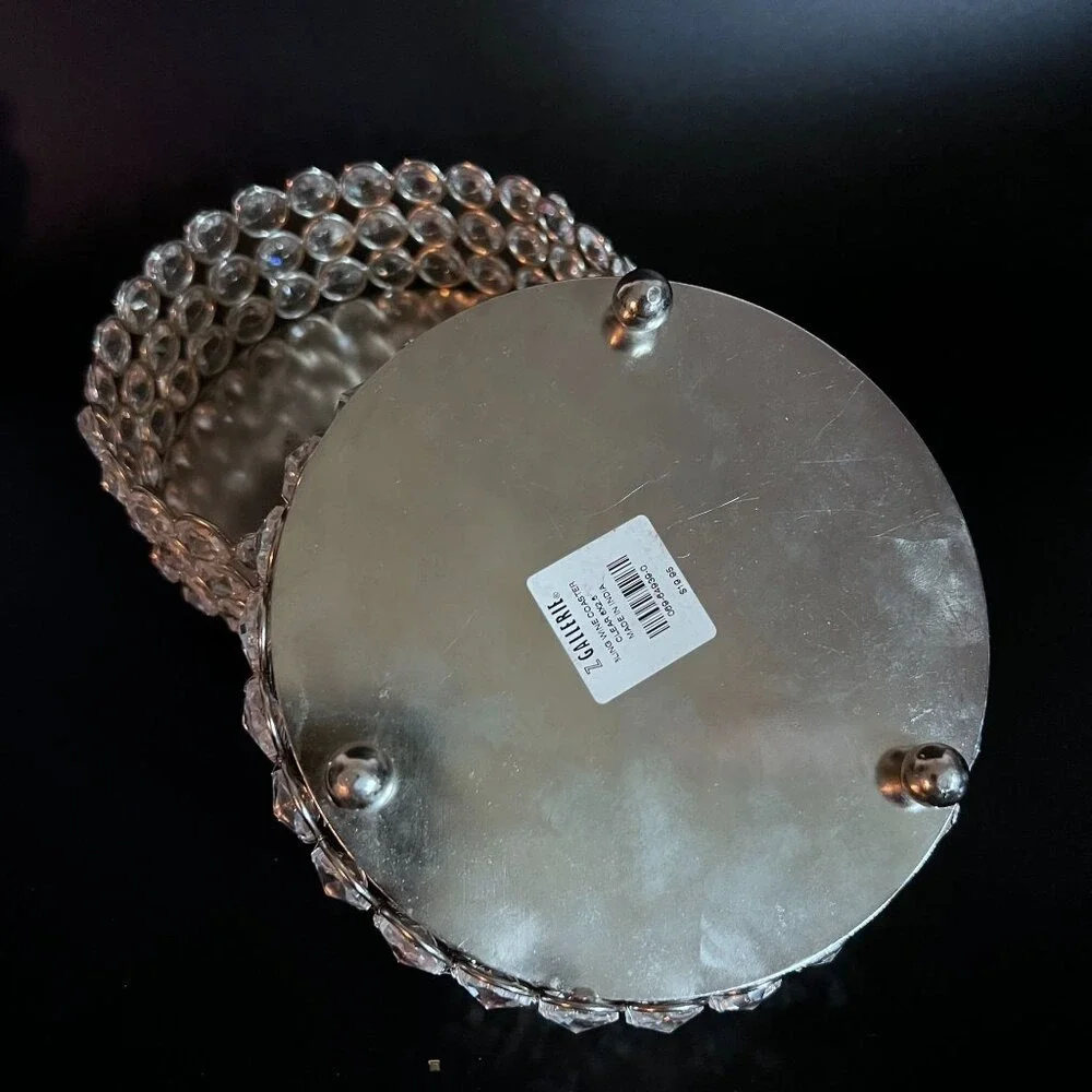 Rhinestone Wine Coasters Set Of‎ 2 From Z Gallerie Clear Faceted Bling 6